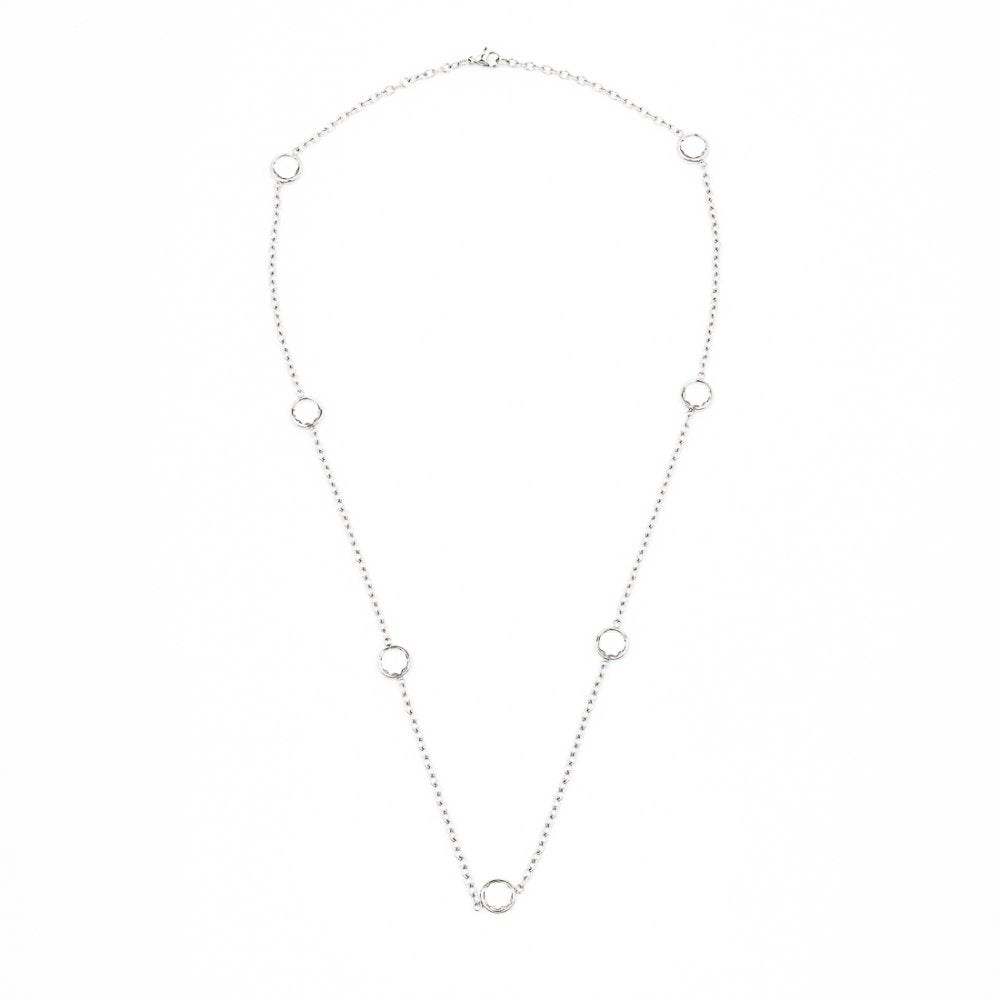 Zirconia in Rolo Chain Necklace