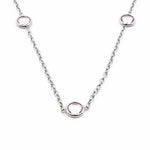 Mio Mio by Silverworks Stainless Steel Rolo with Zirconia  Necklace For Women X2047