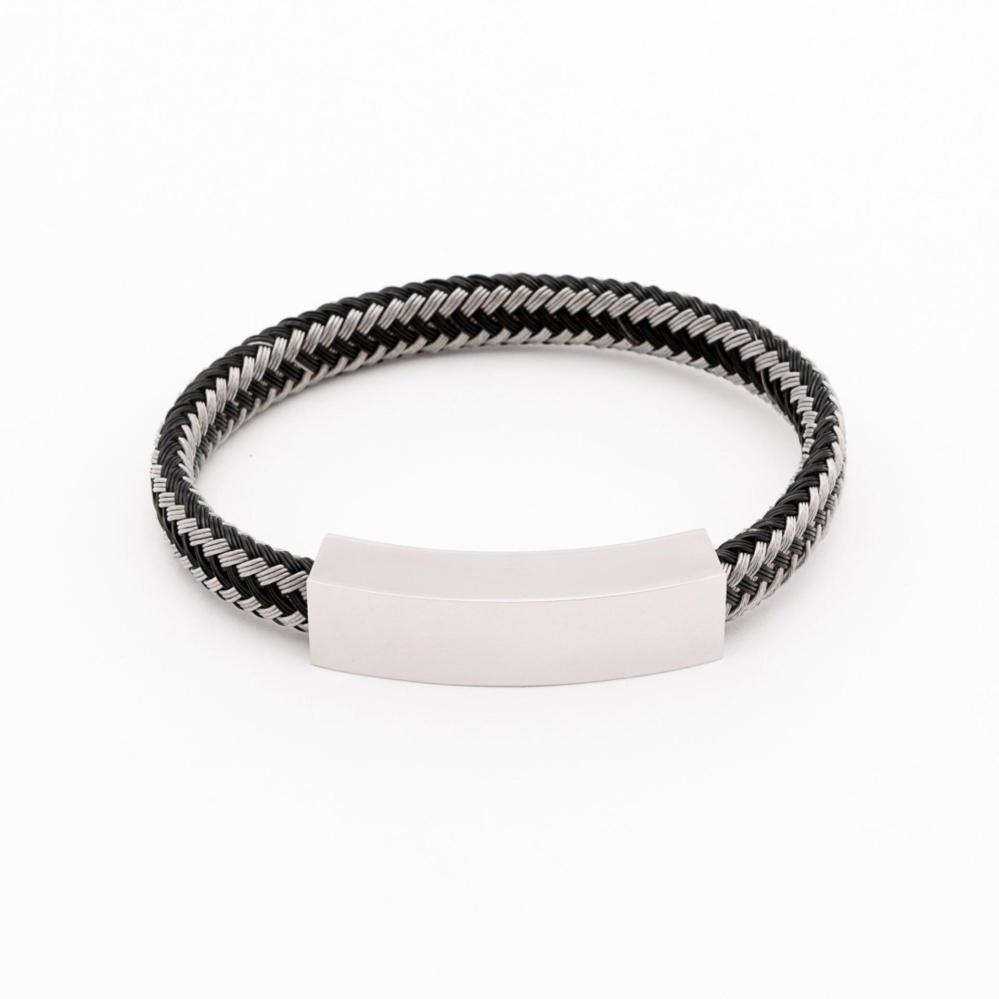 Ronled ID Bar Engravable Stainless Steel Bracelet