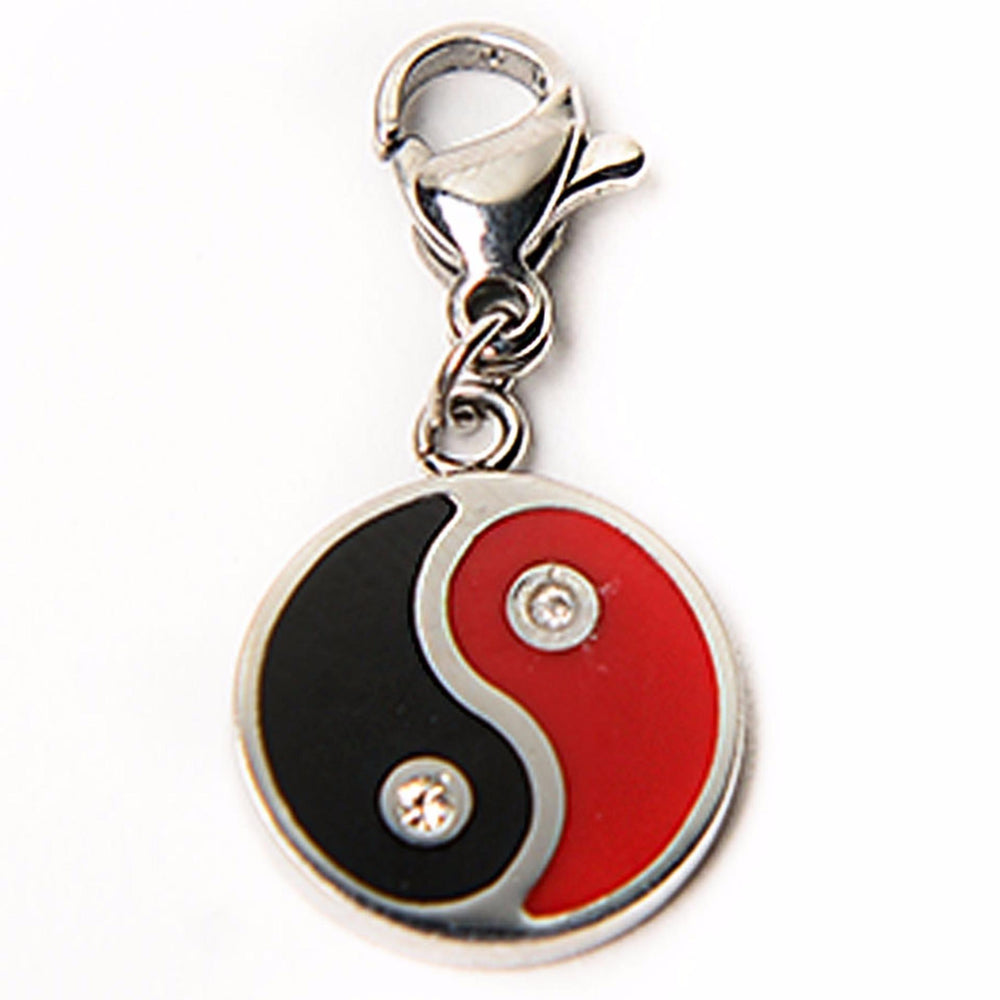 Black & Red Yin Yang Stainless Steel Hypoallergenic Charm for Bracelet Philippines | Silverworks
