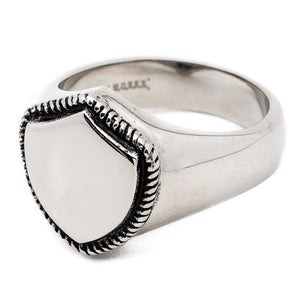 Polished Badge Signet Stainless Steel Hypoallergenic Ring Philippines | Silverworks 