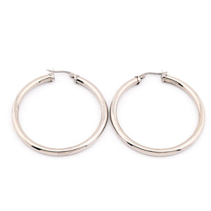 Silverworks X2725 Hoop Earrings (Silver)