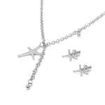 Assymetrical Star Earrings and Necklace Set