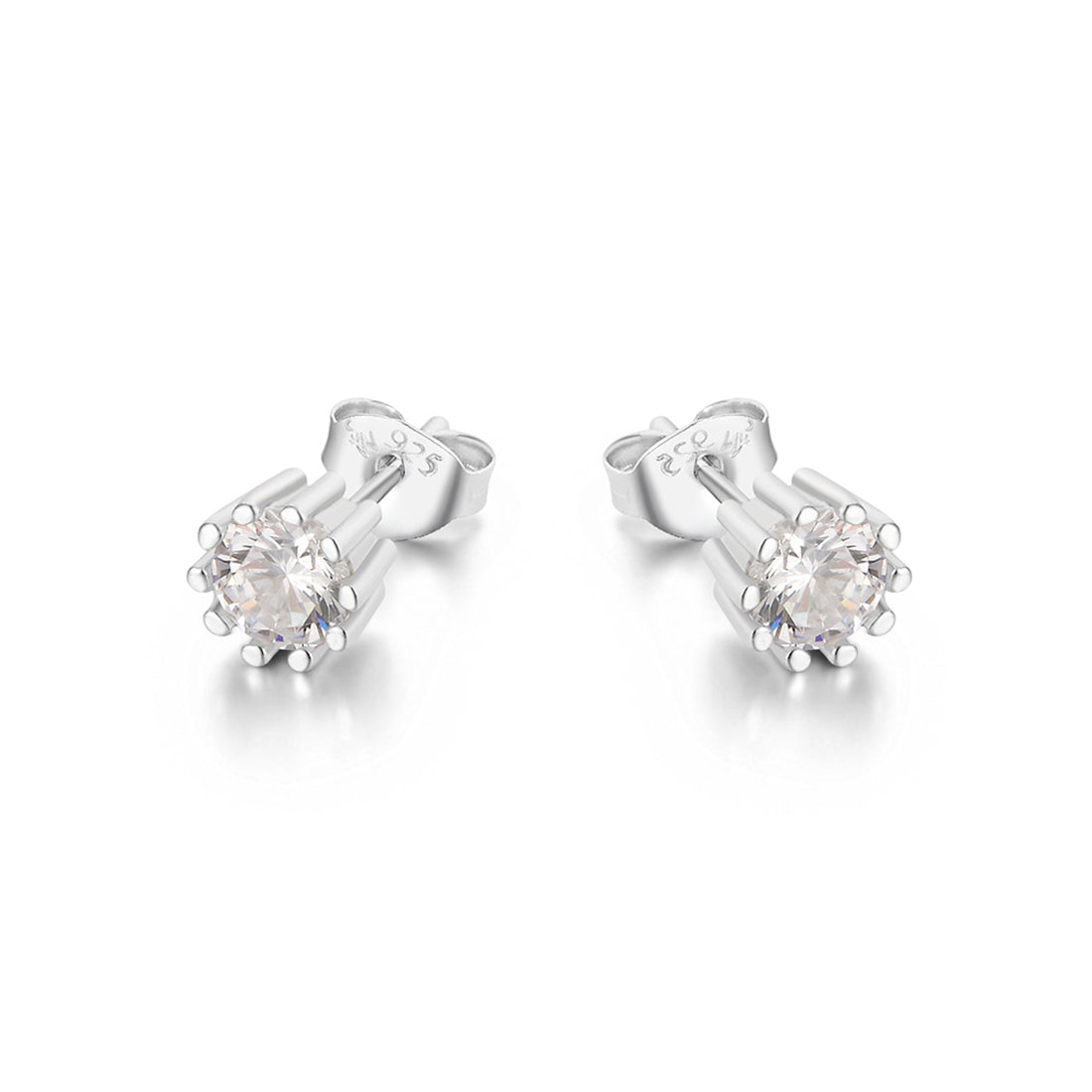 Marina Round with Prong 925 Sterling Silver Earrings Philippines