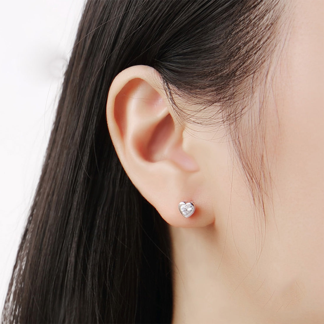 Kinley Heart 925 Sterling Silver Stud Earrings | SilverWorks