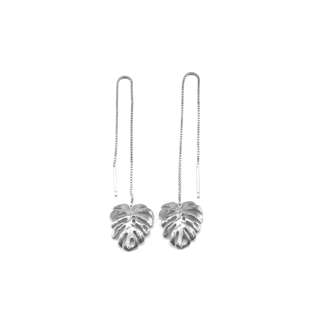 Monstera Leaf Threaded Earrings- Plantita & Plantito Collection