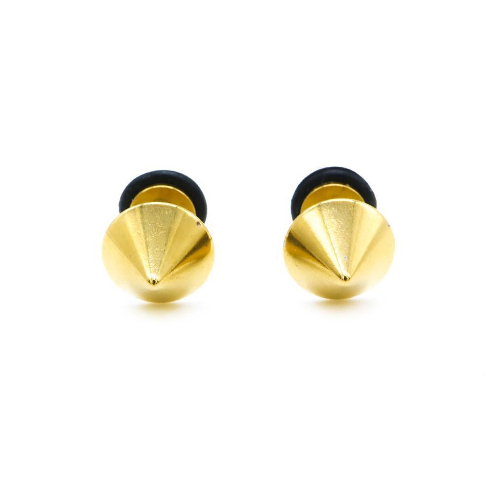 Gold Plated Cone Stainless Steel Hypoallergenic Faux Tunnel Earrings Philippines | Silverworks