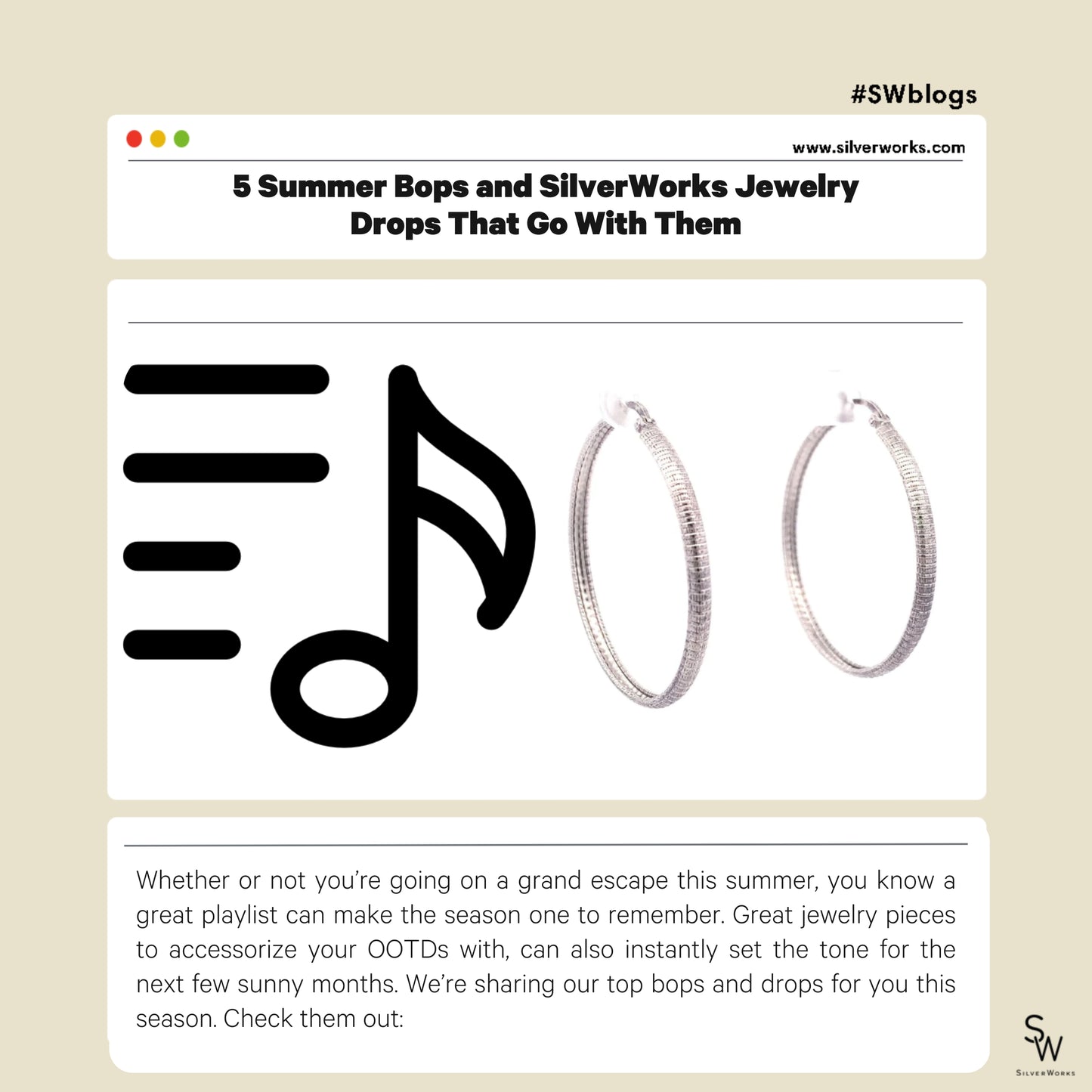5 Summer Bops and SilverWorks Jewelry Drops That Go With Them