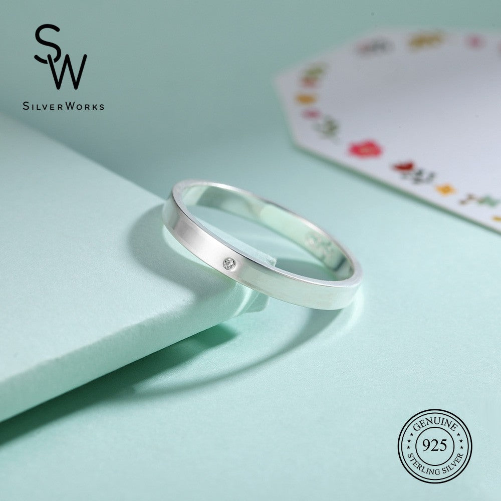 
                      
                        Emily 925 Sterling Silver Wedding Band Ring | SilverWorks
                      
                    