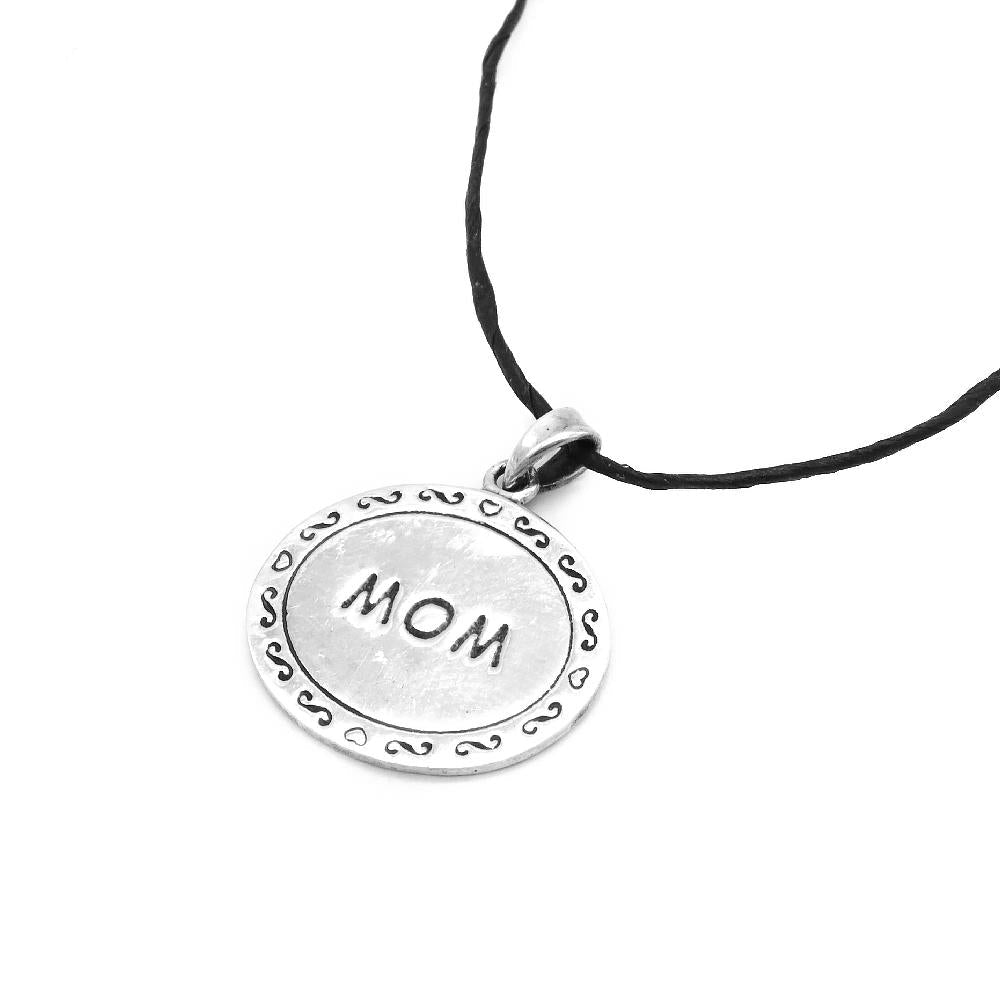 
                      
                        Anne Round "Mom" Engraved 925 Sterling Silver Pendant Necklace | SilverWorks
                      
                    
