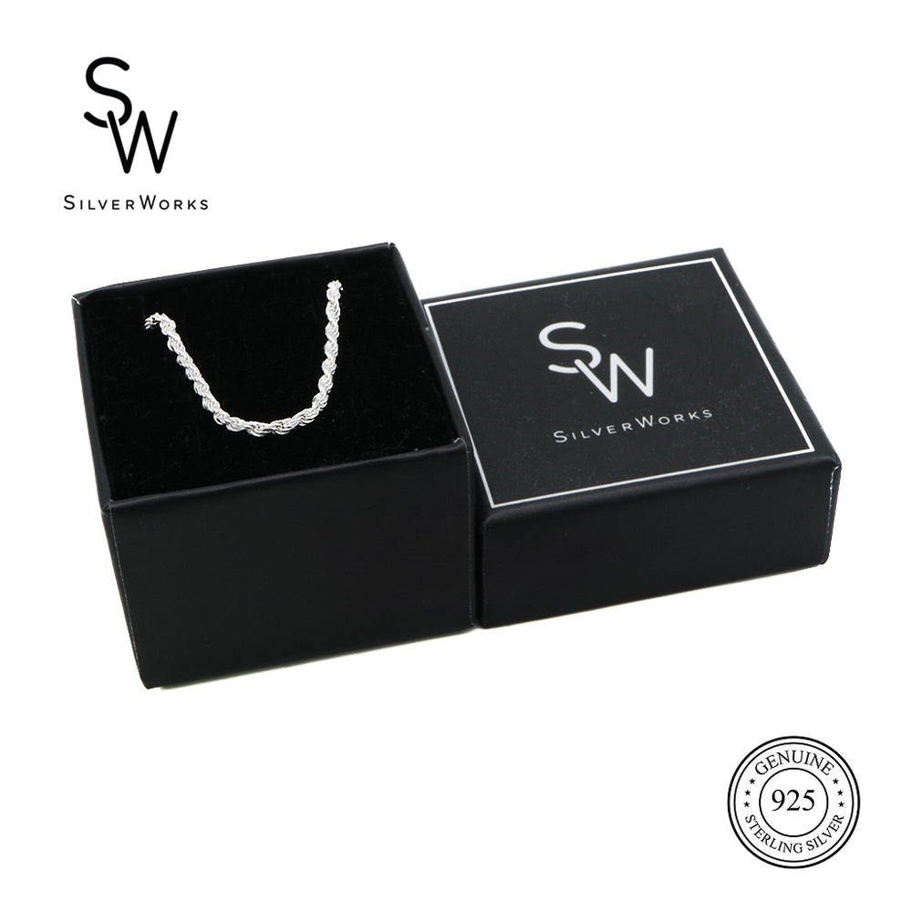 Rick 925 Sterling Silver Rope Chain Necklace | SilverWorks