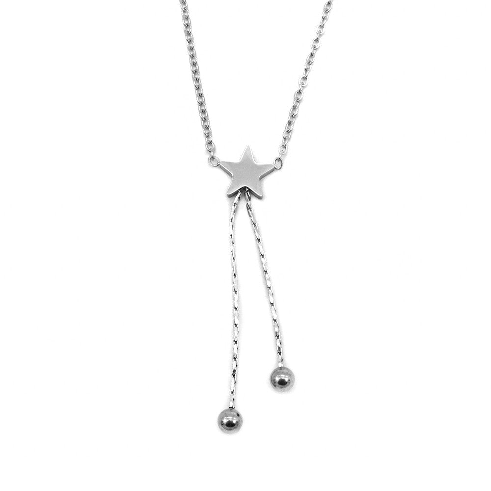 Mio Mio by Silverworks Star with Drop Earrings&Necklace Set -Fashion Accessory for Women X4389/X4445