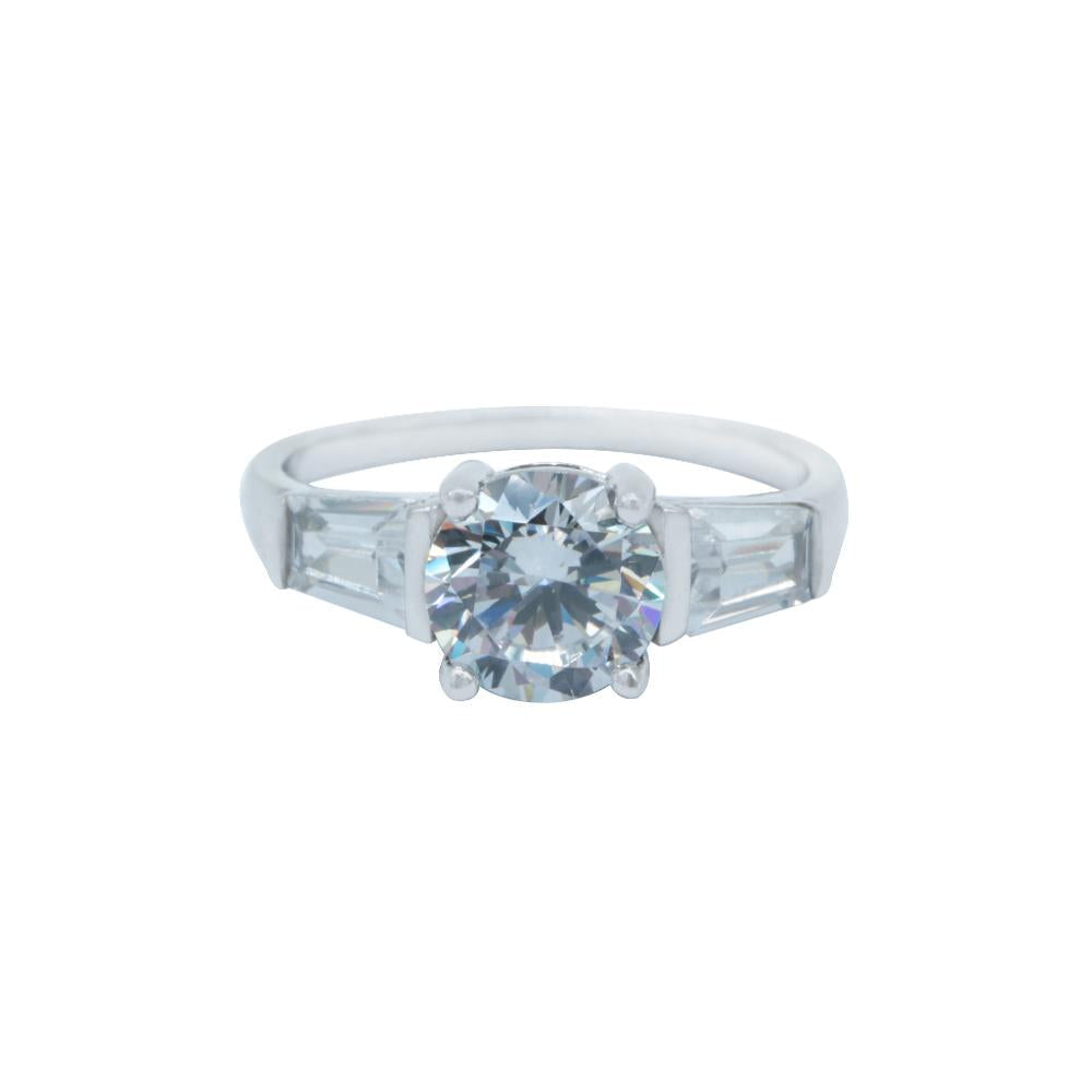 Glaiza Brilliant Cut 925 Sterling Silver Engagement Ring | SilverWorks