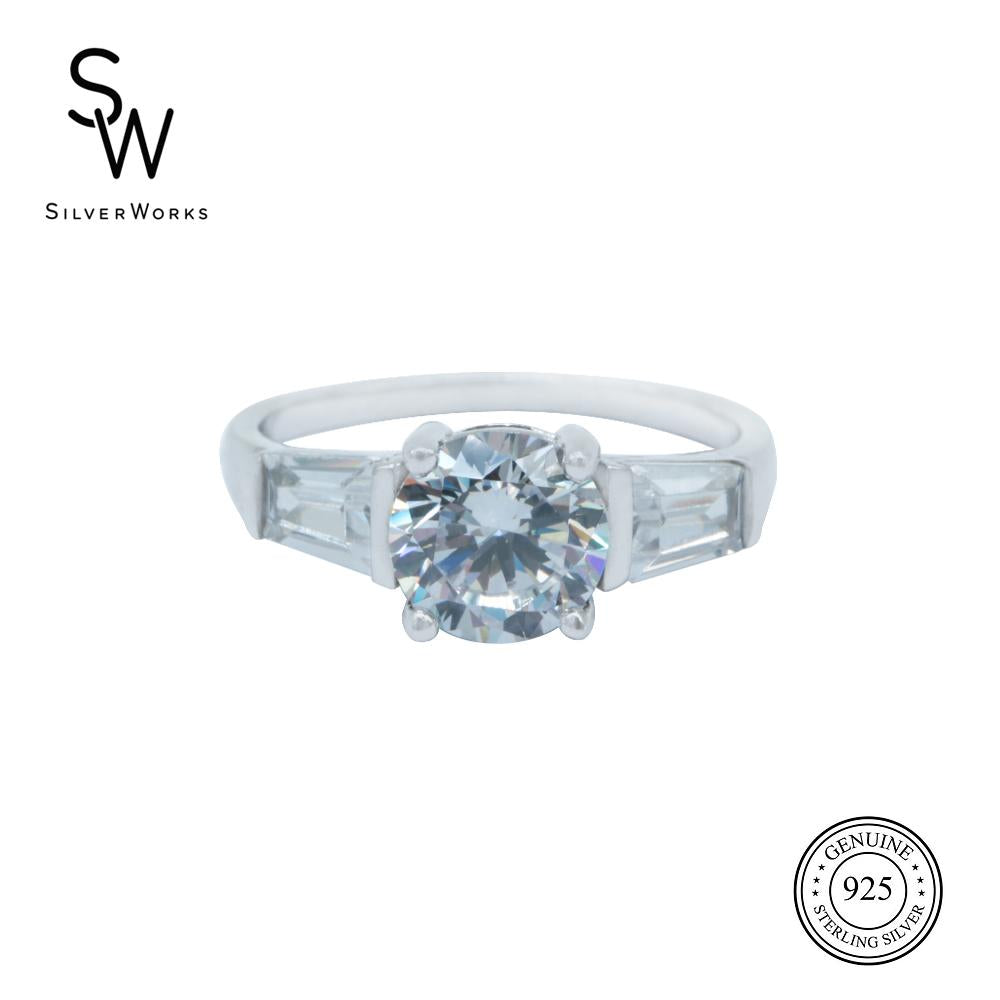 Silverworks Baguette Engagement Ring R6452