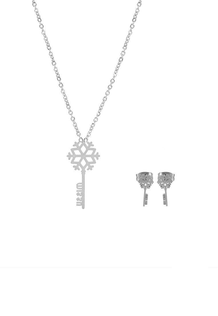Gwendolyn Snowflakes Stainless Steel Jewelry Set | SilverWorks