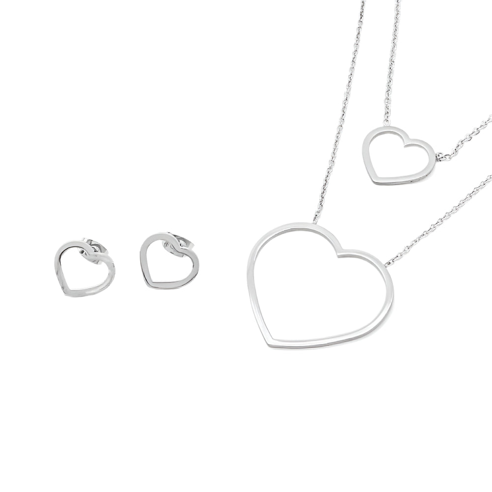 Felicity Heart Stainless Steel Jewelry Set | SilverWorks