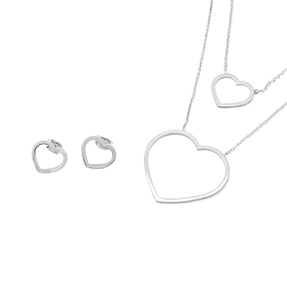 
                      
                        Felicity Heart Stainless Steel Jewelry Set | SilverWorks
                      
                    