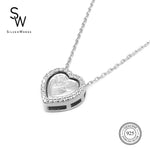 Silverworks Heart with Printed Halo Necklace Silver Fashion Accessory For Women N4161