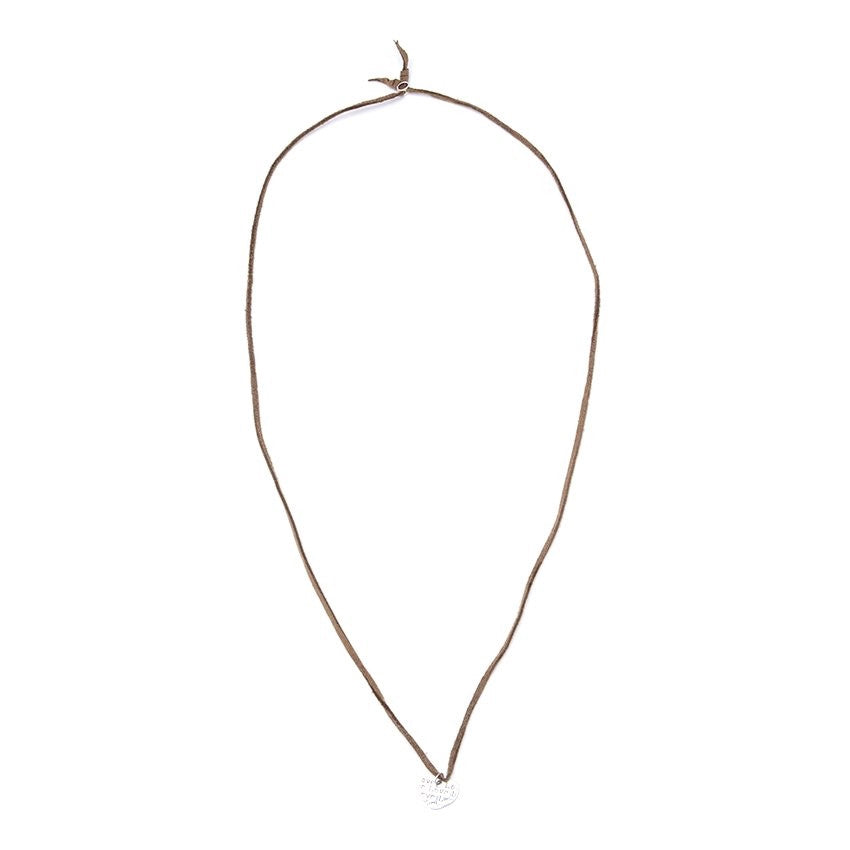 Penny Heart "Love" Engraved 925 Sterling Silver Pendant in Leather Necklace | SilverWorks