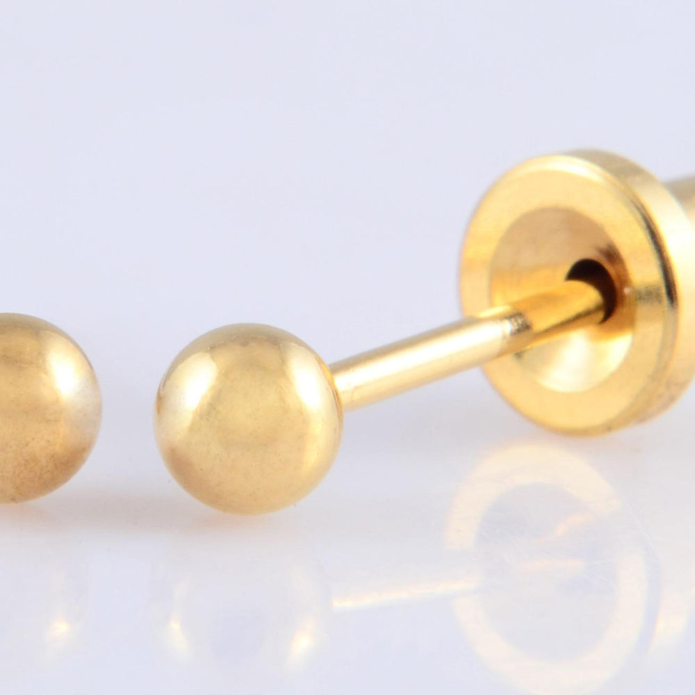 E7827 3MM GOLD PLATED BALL HATBACK STUD