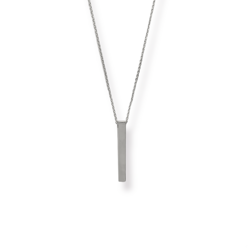 Silverworks Drop Bar with Rolo Chain Necklace X4541