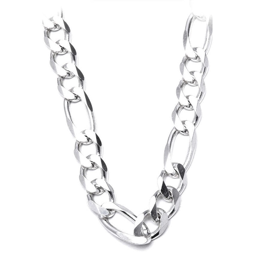 Silverworks N2130 Thick Flat Figarro Necklace 92.5