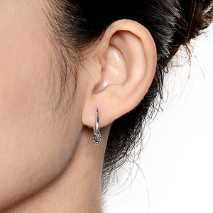 Next Door To An Angel Silver Hoop Earrings