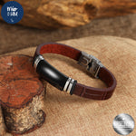 Silverworks Black ID Bar in Printed Pattern Leatherette Bracelet (X4505/06) - Mio Mio Collection