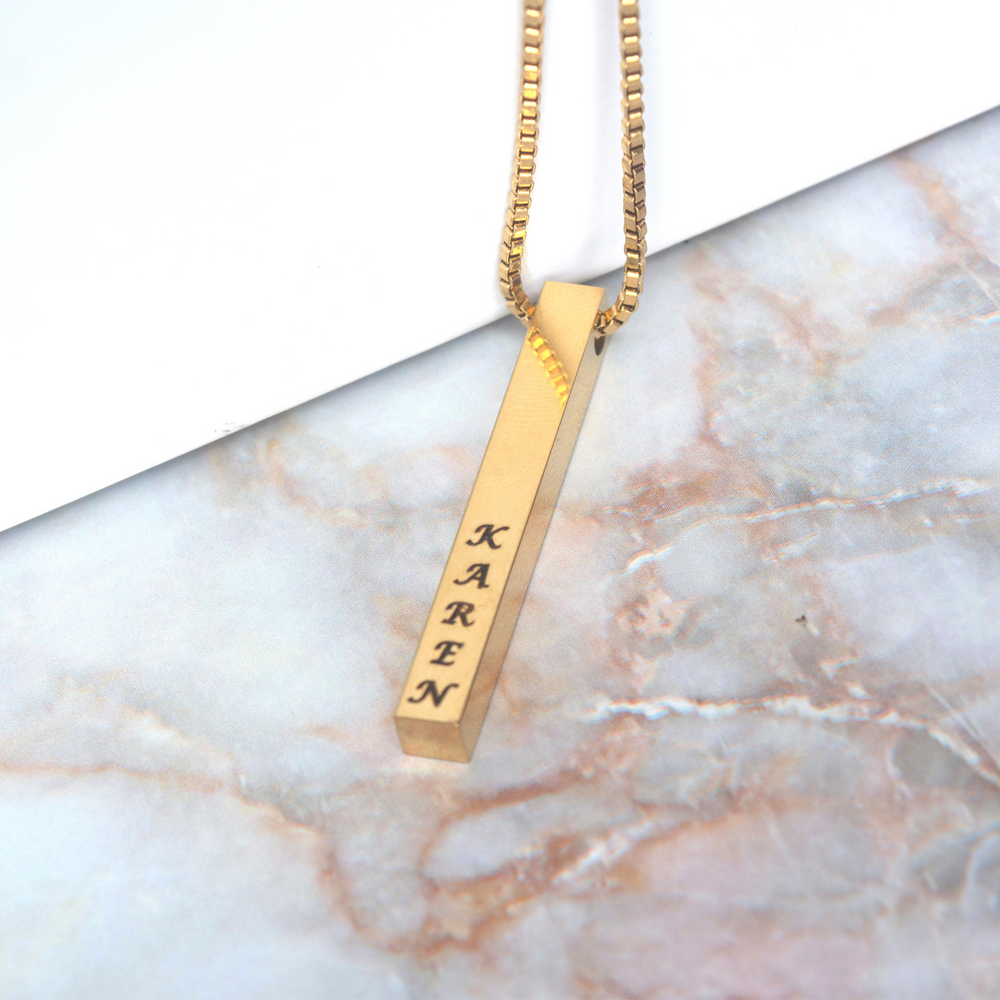 
                      
                        Calligraphy Script Vertical Bar Personalized Name Necklace| Silverworks
                      
                    