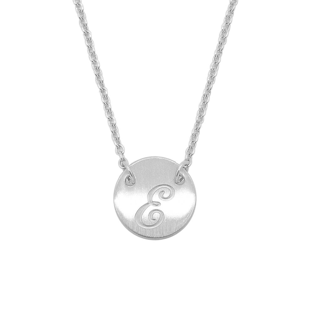 
                      
                        Reign Round Plate Letter Engraved Stainless Steel Pendant Necklace | SilverWorks
                      
                    