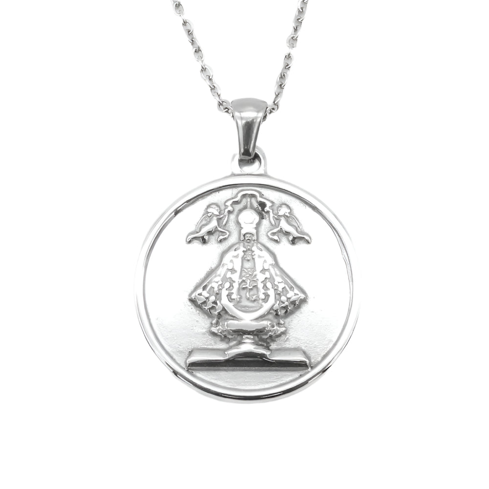 Sto. Niño Medallion Stainless Steel Pendant Necklace | SilverWorks