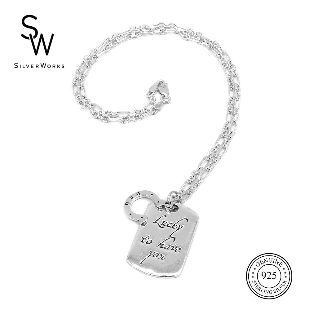 Silverworks Lucky to Have You Necklace - Father's Day Collection N4038