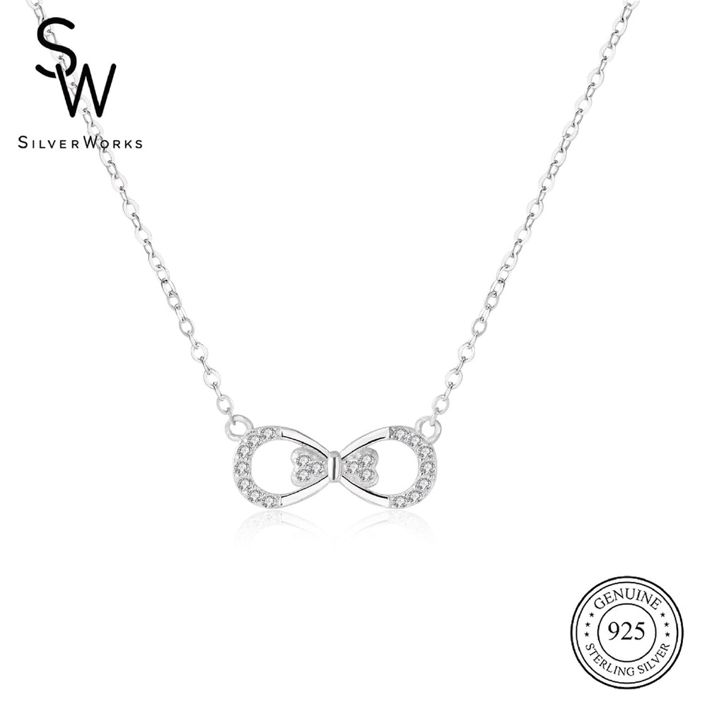 Silverworks N4078 Ribbon with Heart Pendant Necklace