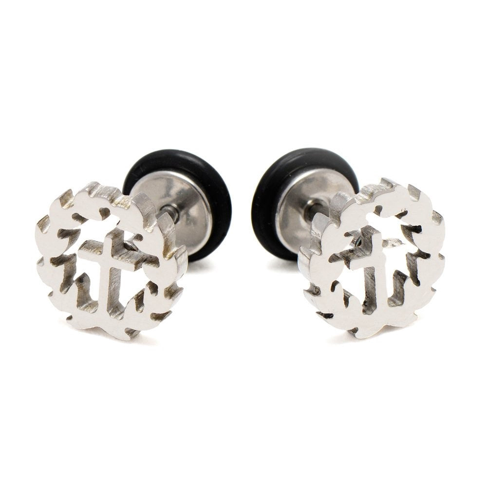 Mio Mio by Silverworks Fake Tunnel Earring - Fashion Accessory for  Unisex BP4907
