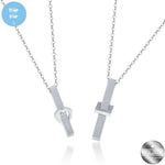 Mio Mio by Silverworks Forever Love in ID Bar Couple Necklace - Fashion Accessory for Women X4443