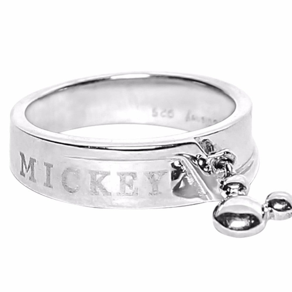 Mickey Mouse Dangling 925 Sterling Silver Ring | SilverWorks