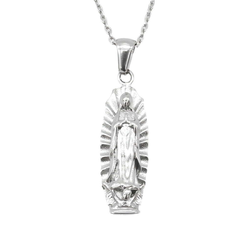 Our Lady of Guadalupe Stainless Steel Pendant Necklace | SilverWorks