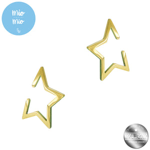Mio Mio by Silverworks Open Star Cuff Earrings - Fashion Accessory for Women X4521-23
