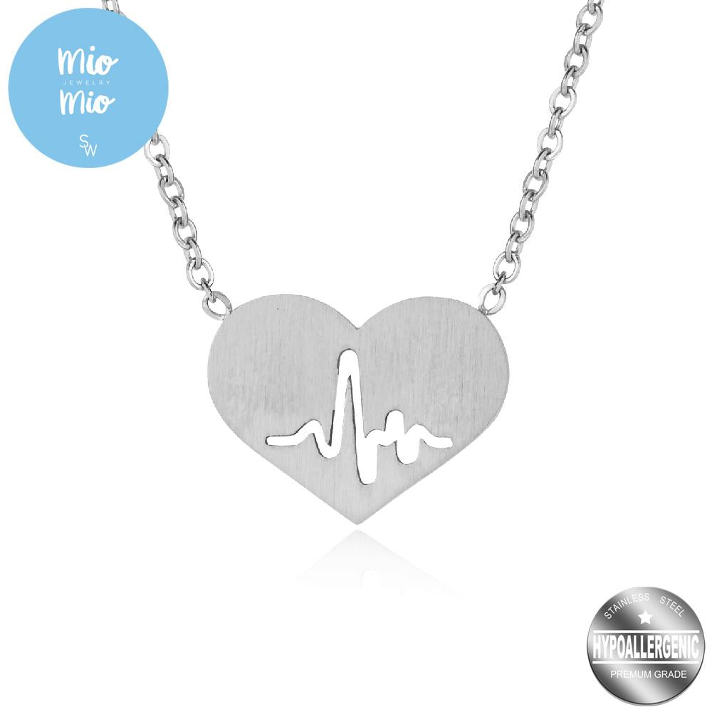 Narty Heartbeat Stainless Steel Pendant Necklace | SilverWorks