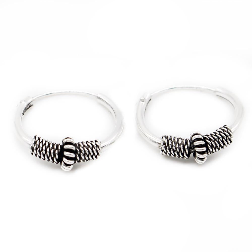 Next Door To An Angel Silver Hoop Earrings