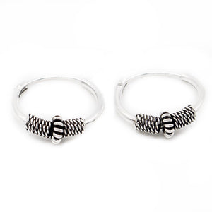Next Door To An Angel Silver Hoop Earrings