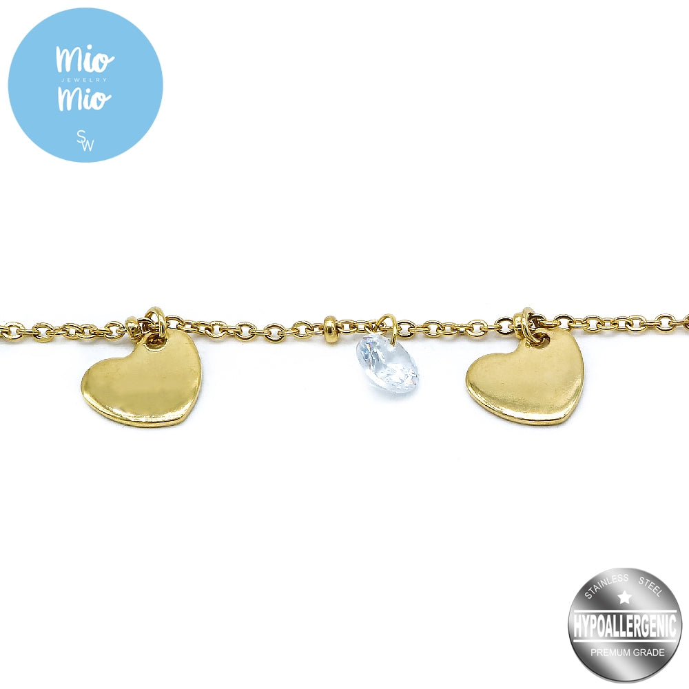 
                      
                        Shel Heart Stainless Steel Charm Bracelet | SilverWorks
                      
                    
