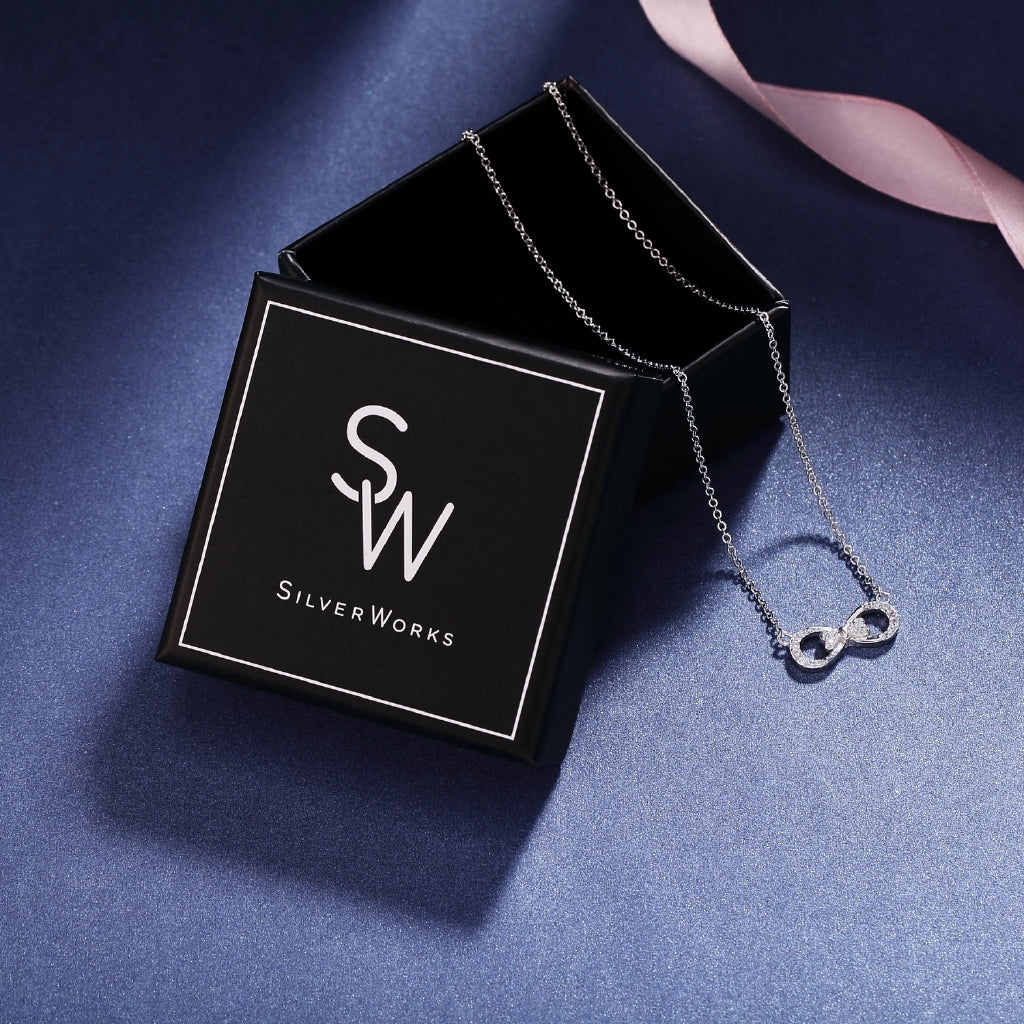 Silverworks infinity necklace outlet