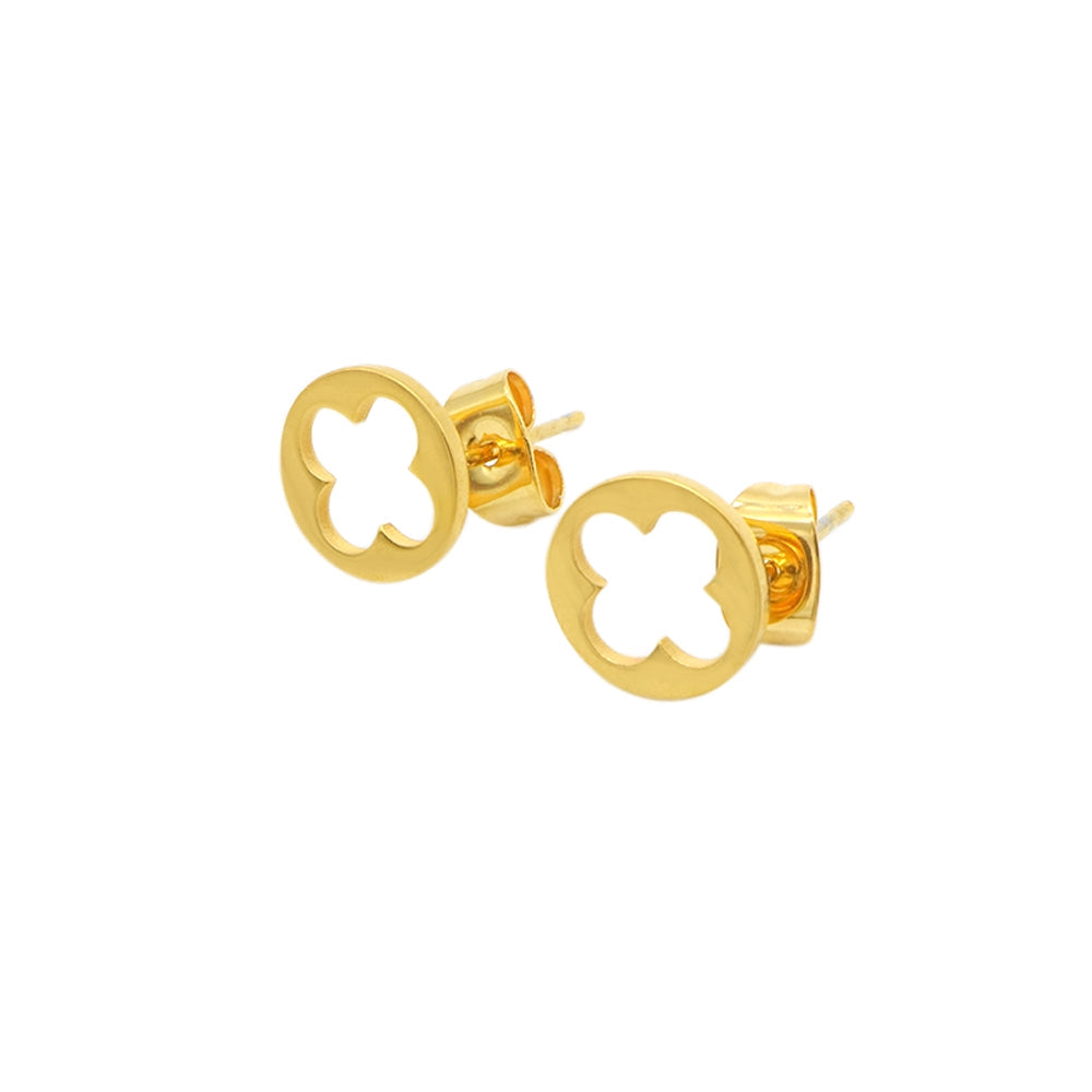Sara Clover Stainless Steel Stud Earrings | SilverWorks
