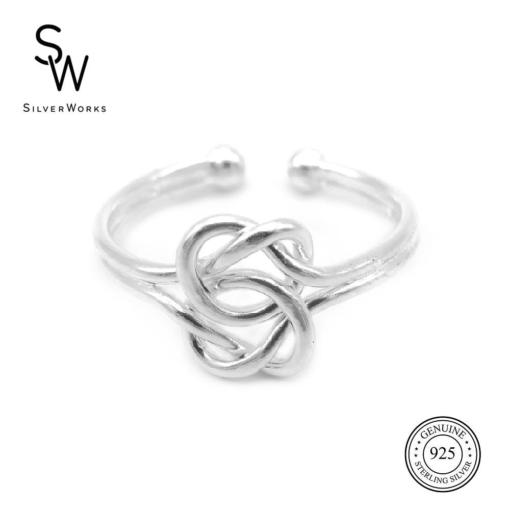 Annie Double Knot 925 Sterling Silver Open Ring | SilverWorks