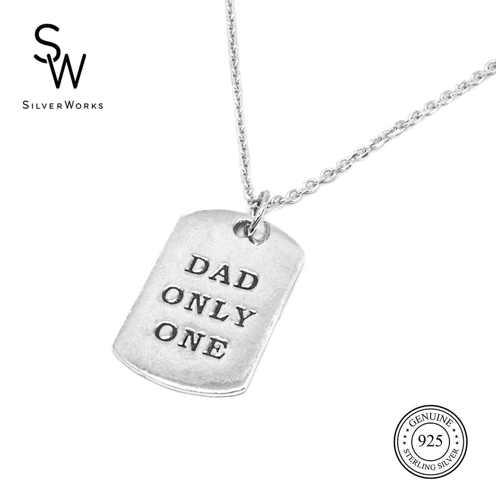 Silverworks Only One Dad Necklace - Father's Day Collection Fashion Accessory For Men