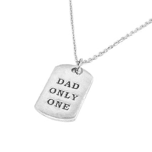 Silverworks Only One Dad Necklace - Father's Day Collection Fashion Accessory For Men