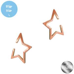 Mio Mio by Silverworks Open Star Cuff Earrings - Fashion Accessory for Women X4521-23