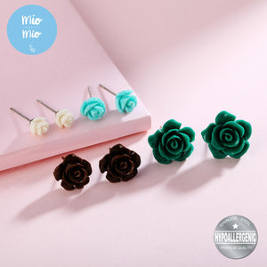
                
                    Load image into Gallery viewer, Mio Mio by Silverworks 4 Sets Assorted Size, Color Flower Earrings - Fashion Accessory for Women X3887
                
            
