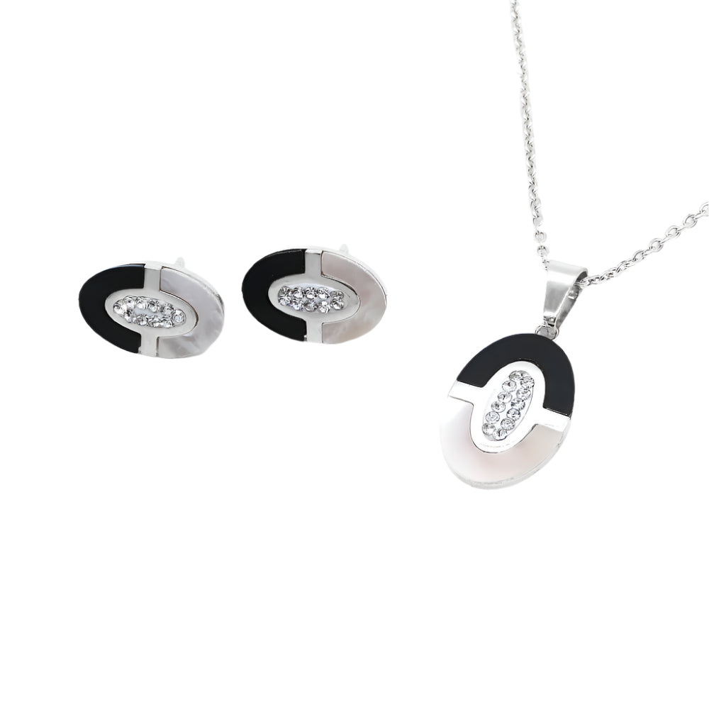 Mandy Oval Stainless Steel Jewelry Set | SilverWorks